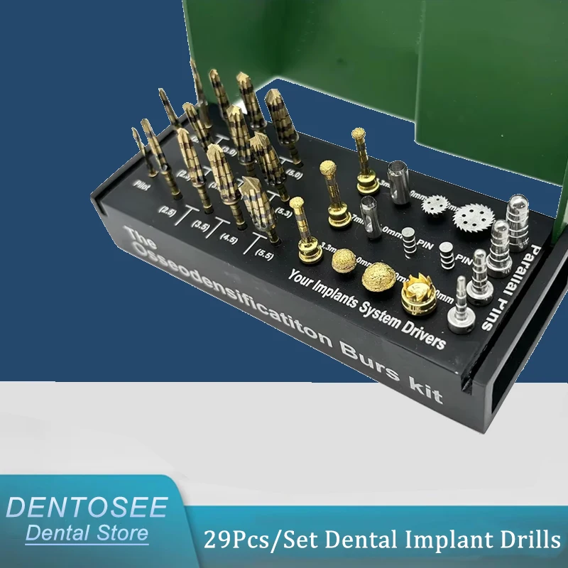 

29Pcs/Set Dental Implant Drills Osseodensification Burs Kit Maxillary Sinus Lift Drills Kit For Surgical Dentistry Tools