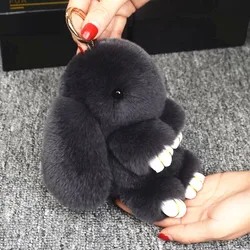 Fluffy Real Rabbit Fur Pompon Bunny Keychain Trinket Women Toy Pom Pom Rabbit Key Tags For Girls Bag Car Key Chain Jewelry Gifts