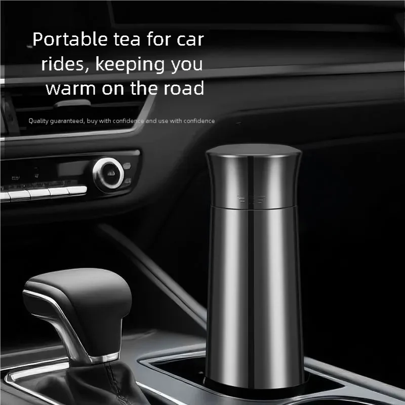 550ml Business Thermos Cup With Tea Separator,Double Layer Pure Titanium Vacuum Flasks,High-end Drinkware,Portable Water Bottle