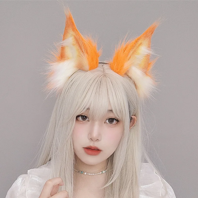 Animal Beast Ears Hairpin Cute Furry Handmade Headwear Fox Wolf  Soft Cat Ears Clip Cosplay Props Lolita Girl Men Hair Accessory