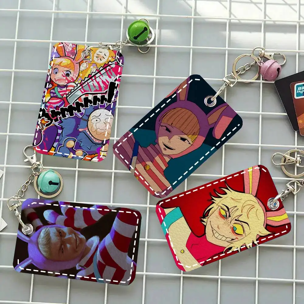 1 unidad Anime Popee The Performer Estuche para tarjetas, Llavero, Bolsa para tarjetas de acceso, Etiqueta para llaves, Anillo, Portatarjetas de cuero, Anillo para llaves, Accesorio