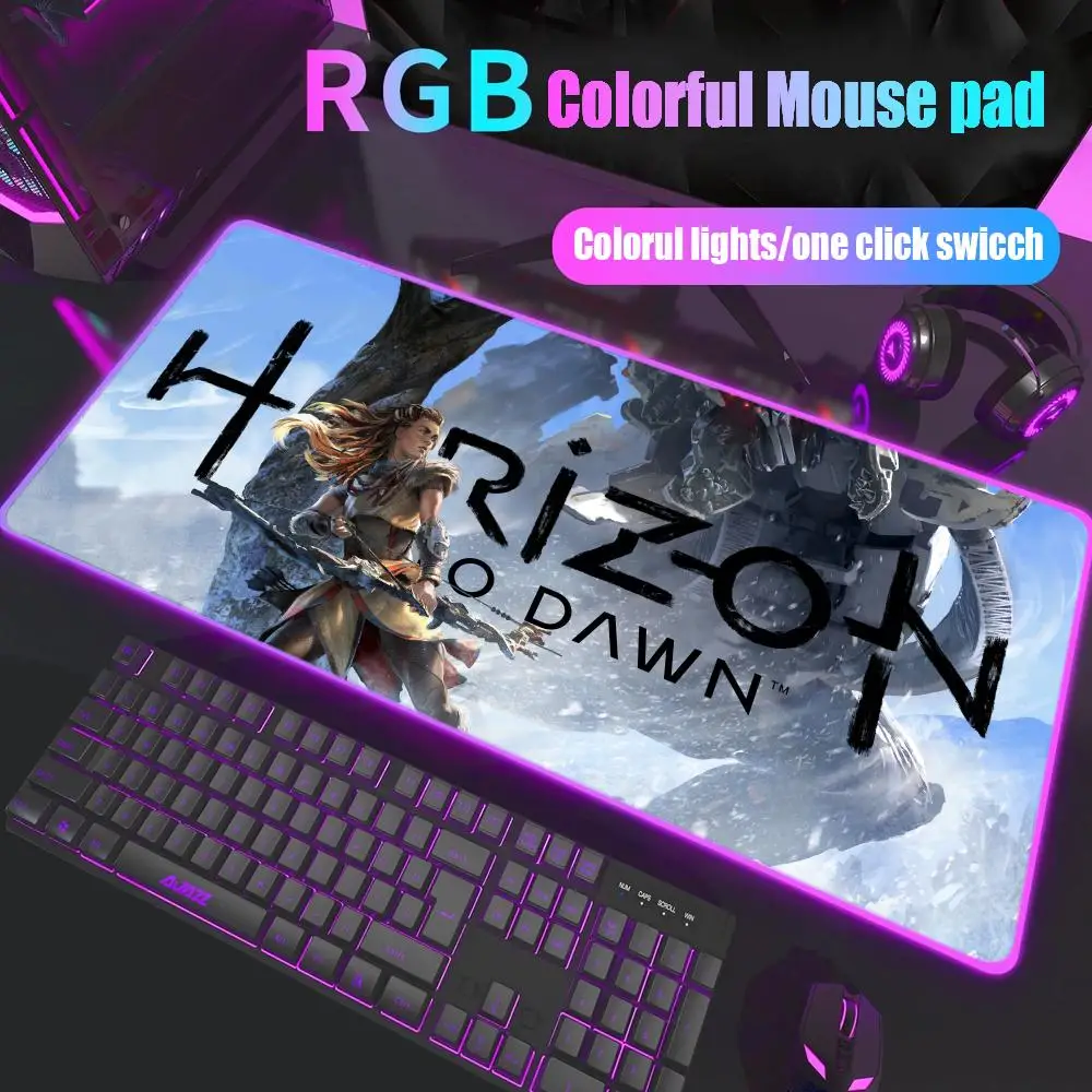 

Horizon Zero Dawn Mouse Pad Gamer Rgb Desk Mat Back Light Led Mousepad Setup Gaming Accessories Deskmat Big Mousepepad Backlight