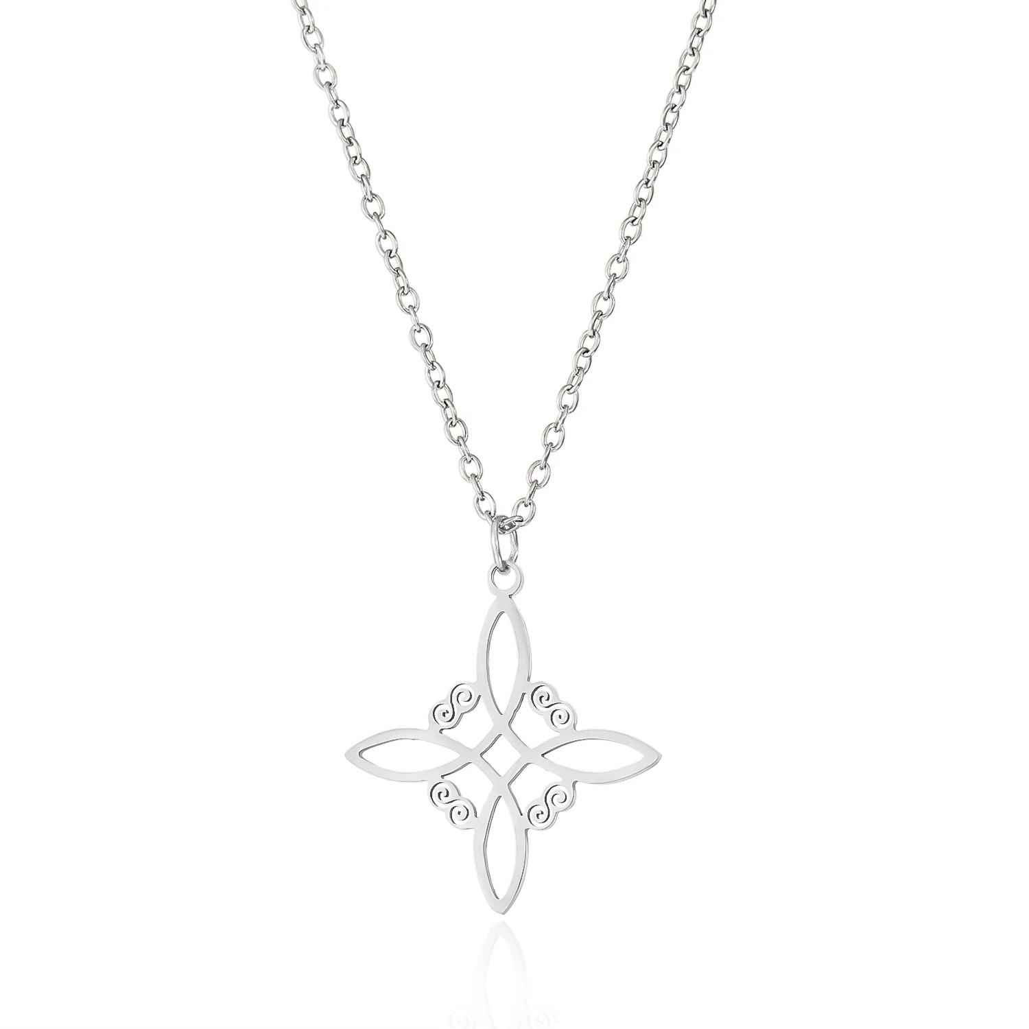 Skyrim Wicca Witchcraft Witch Knot Halskette Edelstahl Halsketten Modeschmuck Geschenk für Frauen Männer – Detail 4