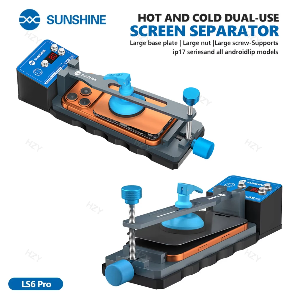 SUNSHINE LS6 Pro Dual-Use Heating Screen Separator 0-80°C for iphone 17 Mobile Phone Repair Screen /Back Cover Removal Tools