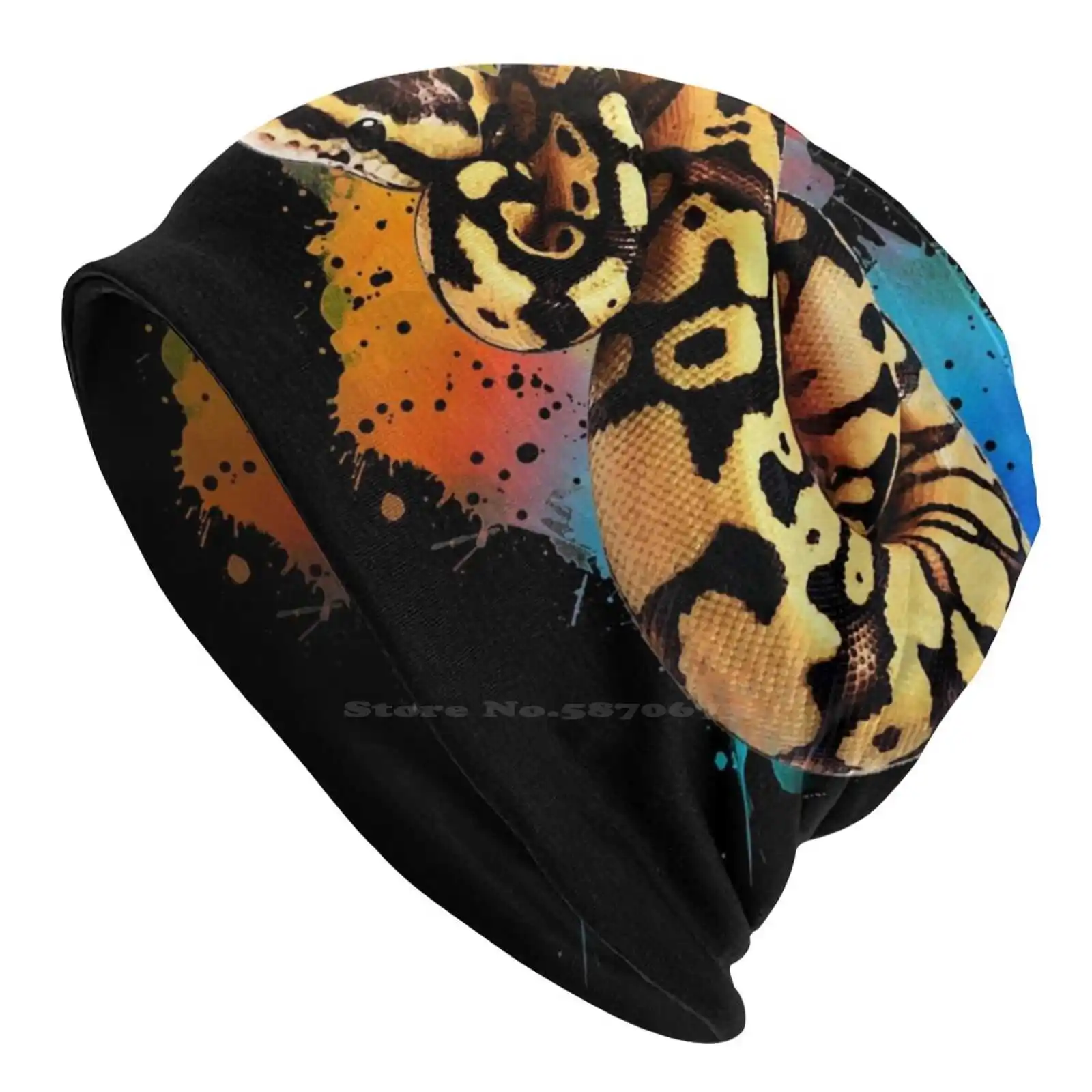 Ball Python Watercolor Reptile Keeper Snake Knitted Hat Warm Beanie Outdoor Caps Ball Pythons Royal Pythons Snakes Ball Python