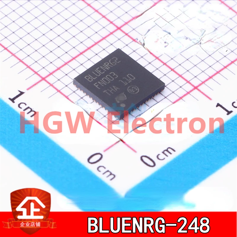 5pcs New and original BLUENRG-248 VFQFN-48 Screen printing:BLUENRG2 RF transceiver chip BLUENRG-248 VFQFN48 BLUENRG2