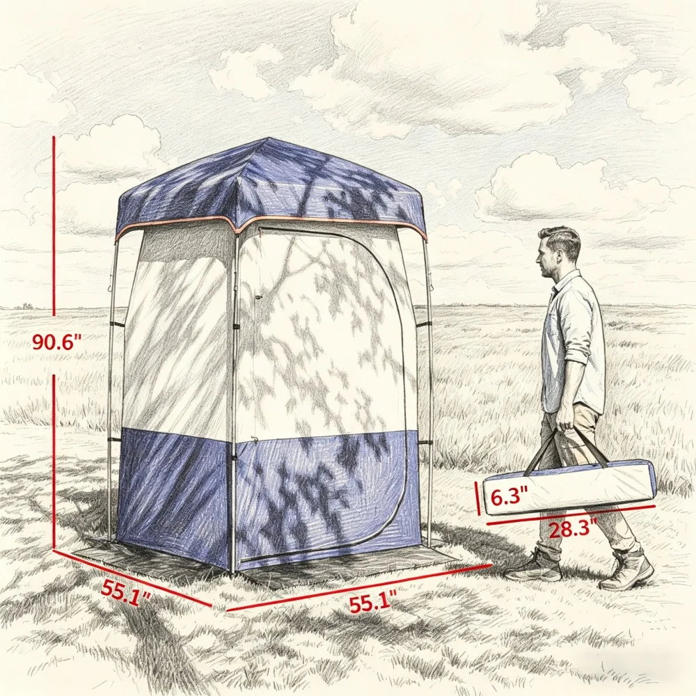 Camping Shower Tent Pop Up Privacy Changing Room 2026 New Waterproof Portable Quick Setup Outdoor Toilet Shelter for Beach Hiking Camping Outdoor Use view 6
