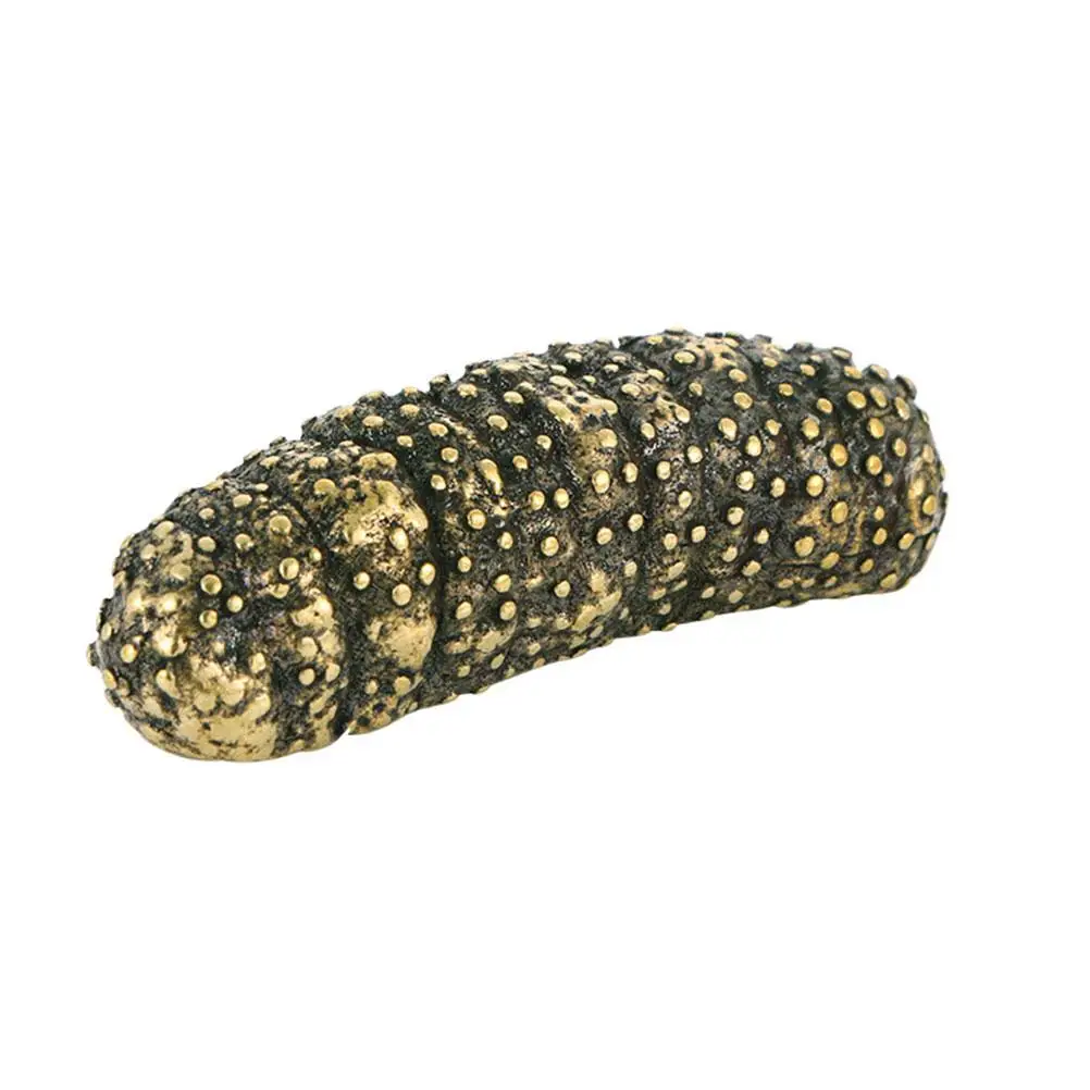 

Brass Sea Cucumber Figurine Retro Shape Desktop Decor Mini Trepang Statue Home nament Sturdy Material Living Room Bedroom