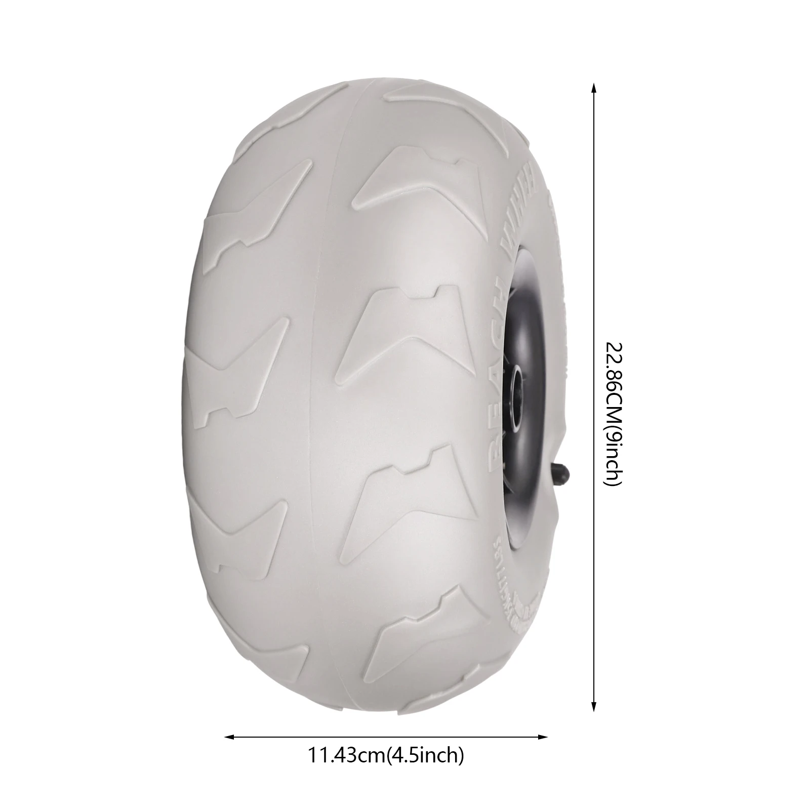 2 Packs 88.18Lbs Beach Balloon Wheels 9inch Inflatable Replacement Sand Tire, Kayak Dolly Canoe Fishing Cart DIY Beach Wheels - Detail 1