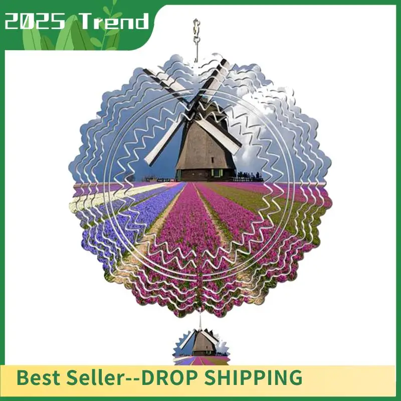 

6PCS 8 Inch Sublimation Wind Spinner Blanks 3D Wind Spinners Hanging Wind Spinners Gift For Garden Decoration Outdoor