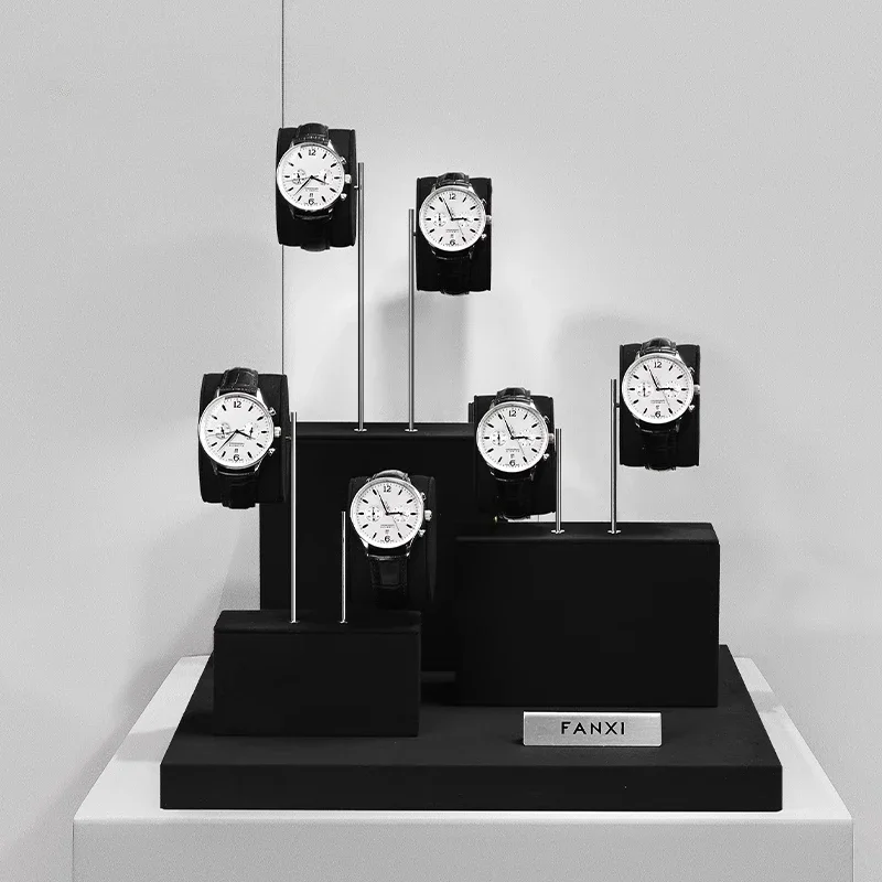 

High end watch display stand, microfiber , counter display, watch display props