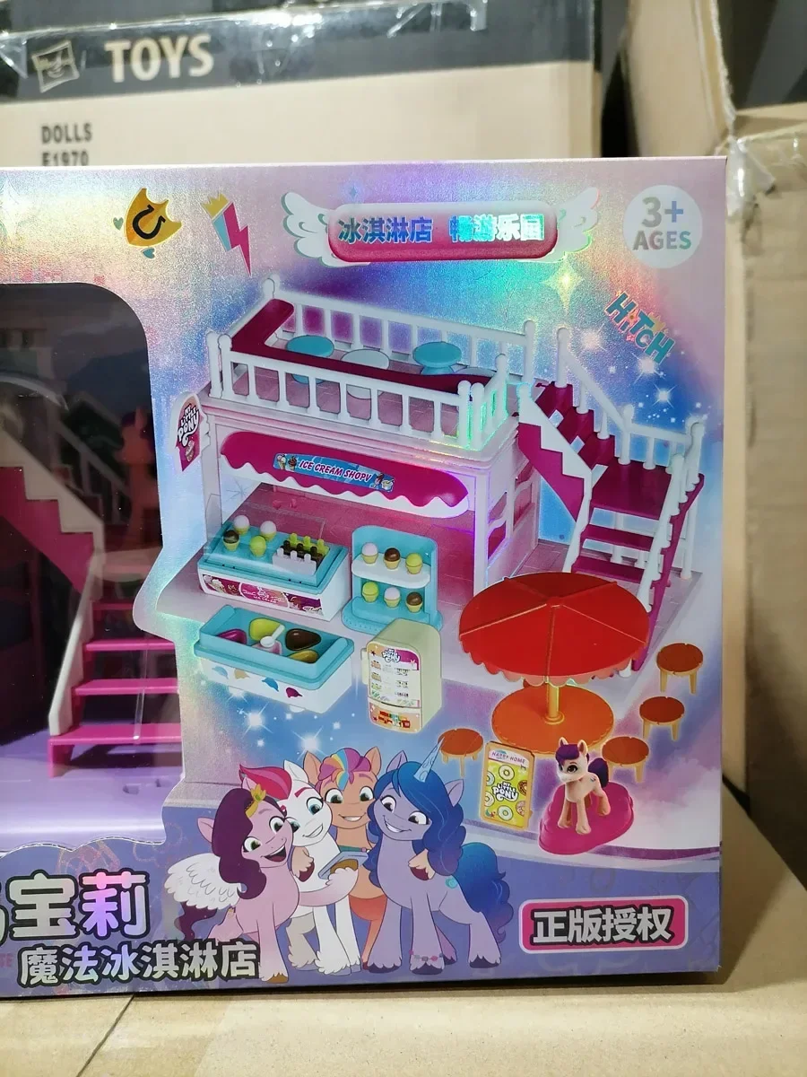 Hasbro My Little Pony Ice Cream House Assembled Model Toy Collection Action Figure Girl Boys Play House Kids Birthday Gifts