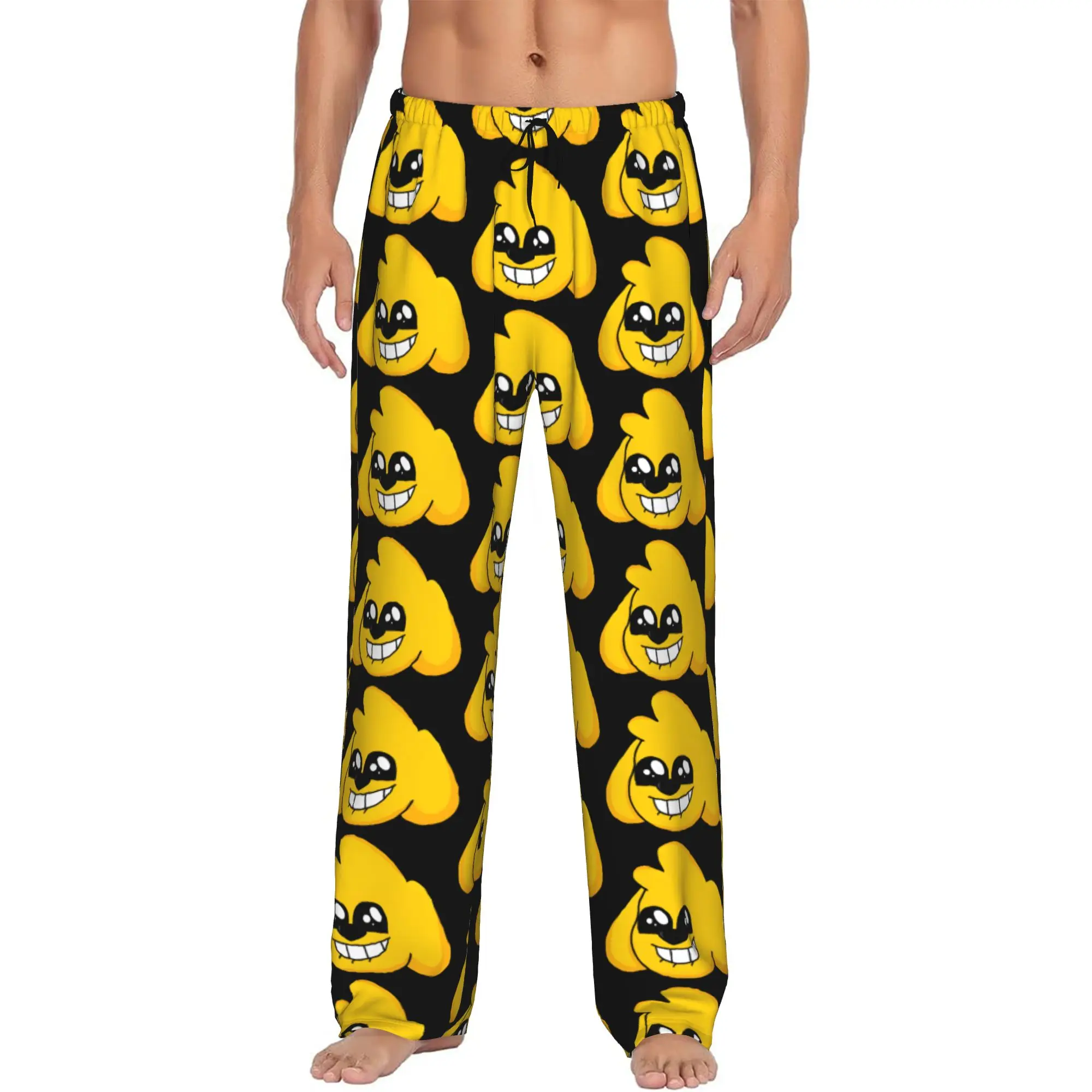 Custom M-Mikecracked Pajama Pants Sleepwear Men's Elastic Waistband Cute Face Sleep Lounge Bottoms with Pockets