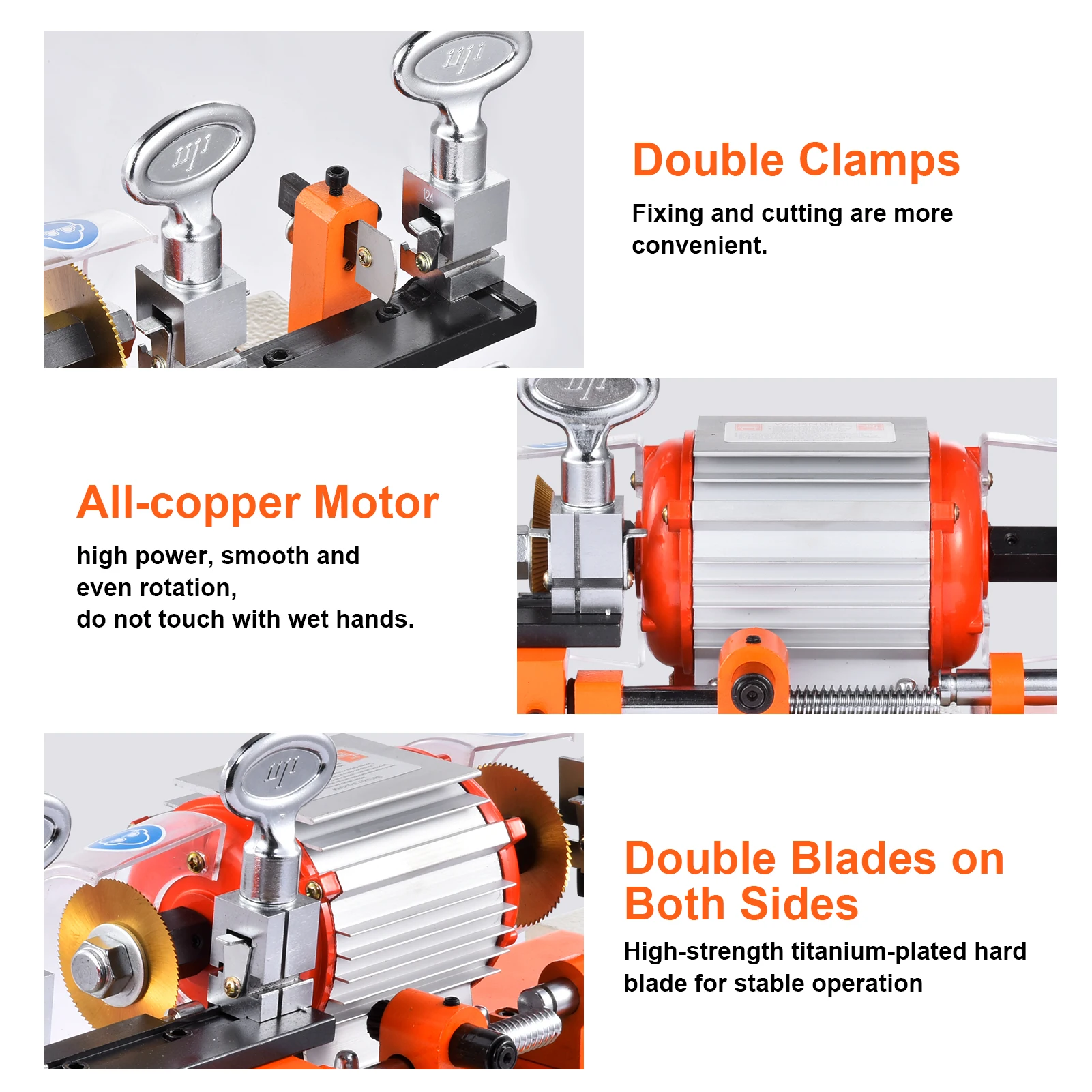 110V Durable Key Duplicating Machine Horizontal Car Key Cutting Duplicator for Metal Key Copying and Locksmith Use