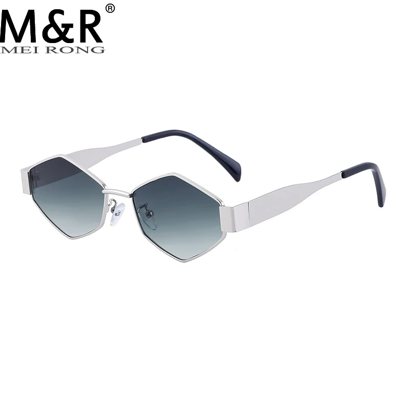 

2023 Fashion New Product Women's Polygonal Sunglasse Retro Gradient Metal Eyeglass Frame Punk Style Men's Outdoor Driving Sunnie