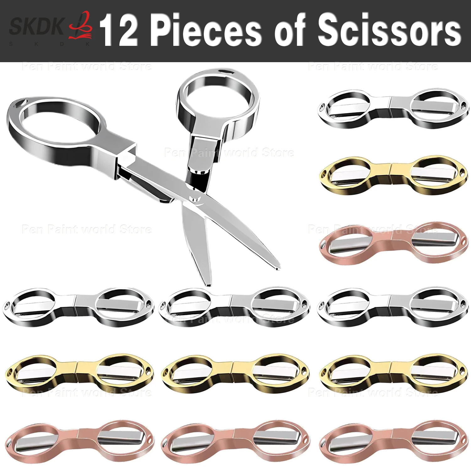 

12Pcs Ultralight Travel Scissors - Stainless Steel Blade for Fishing Lines & Craft Works