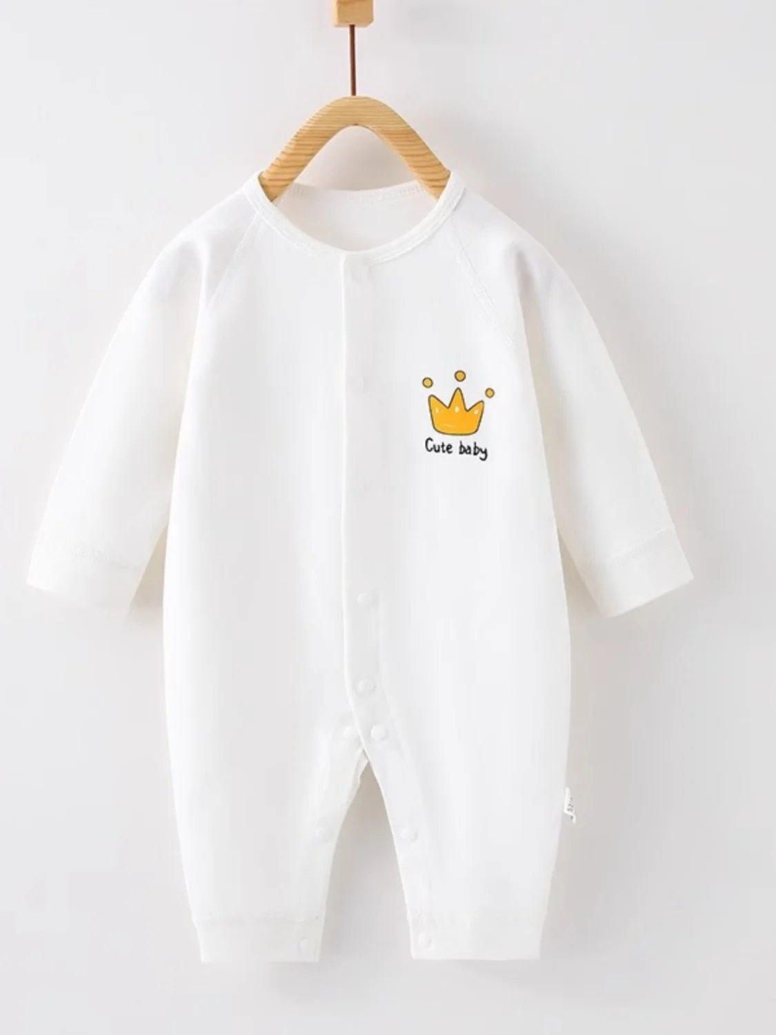 

Spring Autumn Pure Cotton One-Piece Suit for Babies Long Sve Monastic Sle Boting Clothes Newborn Baby Rer