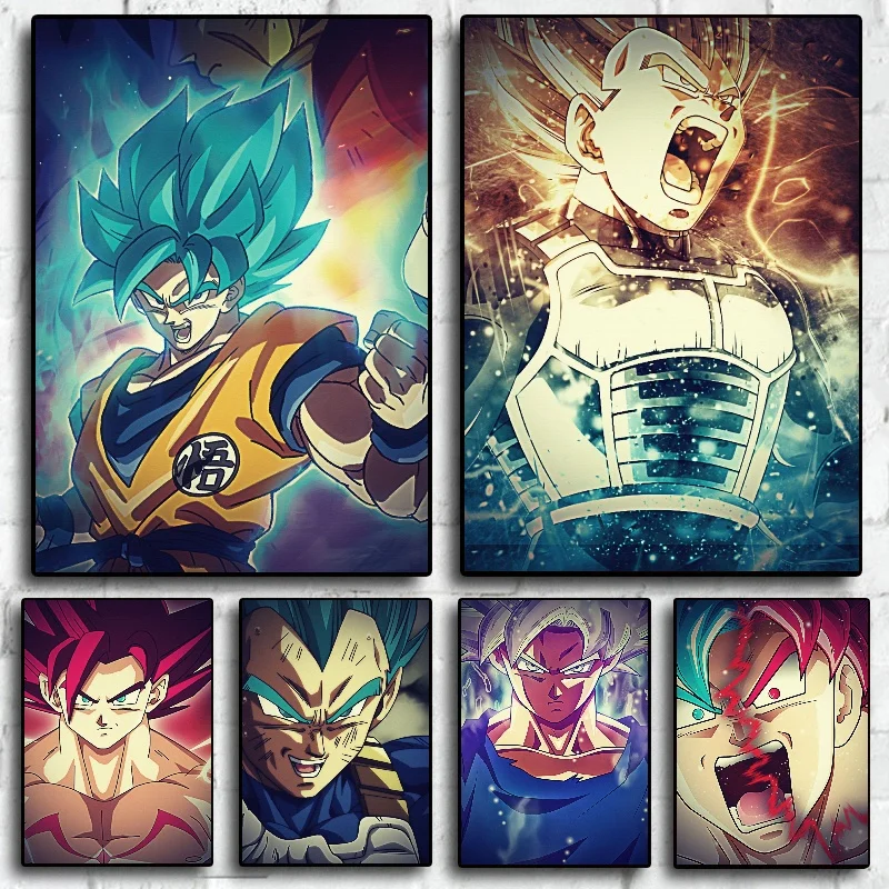 Canvas Frameless Poster Artwork Painting Bandai Dragon Ball Prints Modern Home Wall Decor Child Birthday Gifts Manga