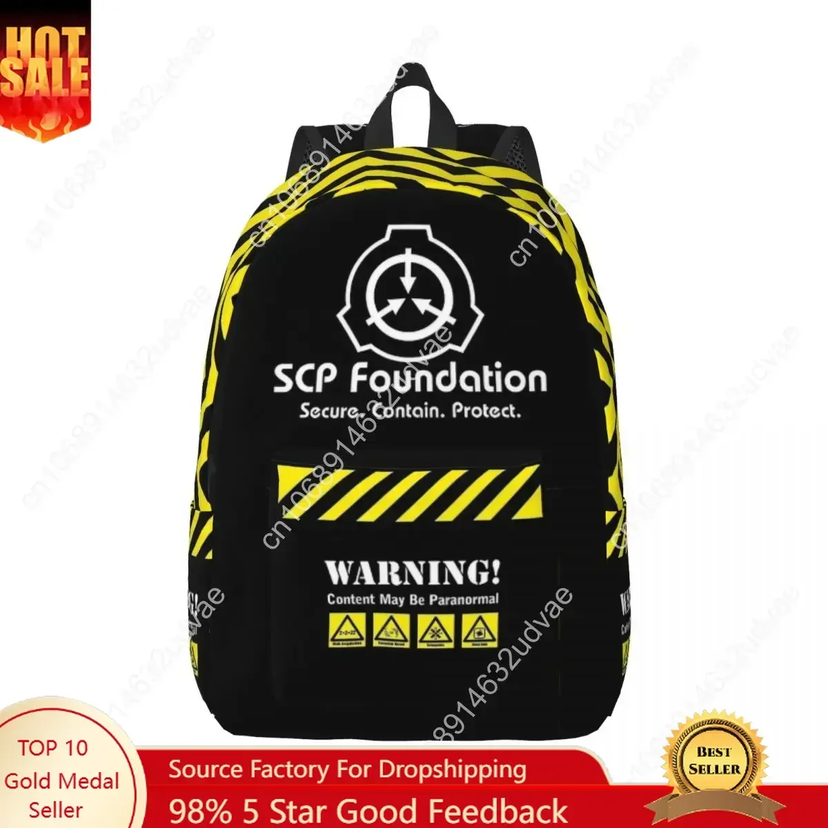 SCP Foundation MTF Classical Backpack Sports High School Travel Paranormal Science Daypack Men Women Laptop Computer Canvas Bags