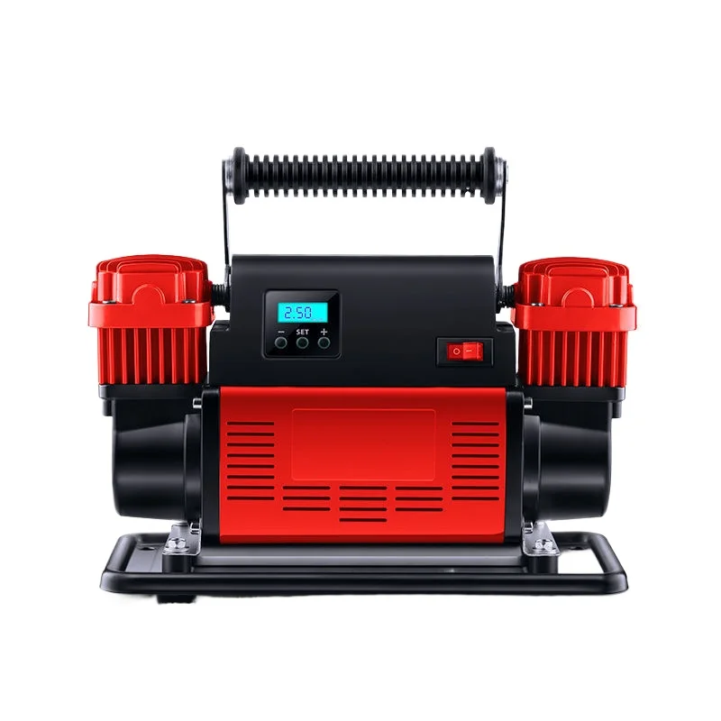 

All-metal durable vehicle air pump double cylinder, high pressure and high power off-road truck tires