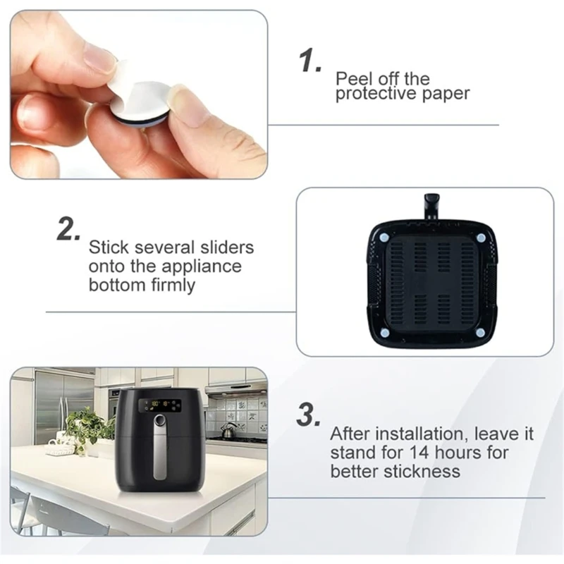 D0AB 24Pcs Appliance Sliders Air Fryer Accessories Easy Movers for Kitchen Appliances Air Fryers Bread Machine Coffee Makers