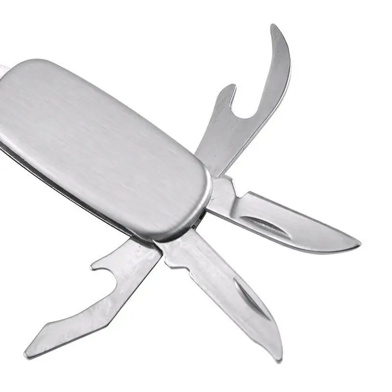 4-in-1 Stainless Steel Multifunctional Folding Tool Portable Durable EDC Gear for Camping Hiking Daily Emergency Use