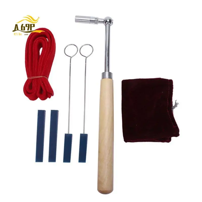 A69P-Portable Trolley Jujube Piano Tuner Tuner Mute Kit Tool Box Piano Tuning Rod Tool Kit