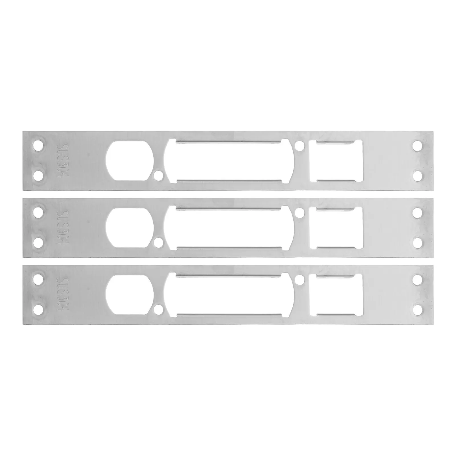 3Pcs Rust Proof Stainless Steel Deadbolt Strike Plate Lock Body Accessories Door Security Reinforcement Kit for Home Office Shop