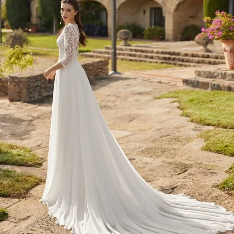 여성을위한 맞춤형 아이보리 화이트 볼 가운 웨딩 드레스 Tull Shiny mesh pearl 웨딩 가운Vestidos De Novia