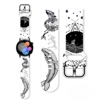 20mm Dolphin Printed Strap for Samsung Galaxy Watch 7/6/5 40mm 44mm Band Replaceable Bracelet for Xiaomi Huawei Amazfit Watch