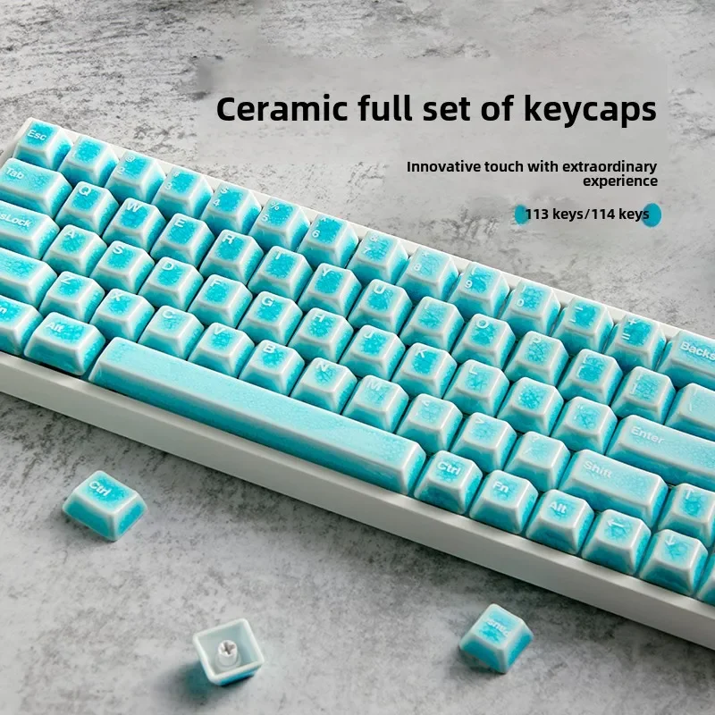 

A full set of 114 pcs = A + B + C sub-packaging - Shanhai ceramic keycaps multi-color optional light-transmitting mechanical key