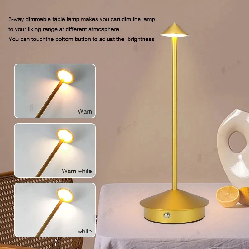 Type-C Rechargeable Table Lamp Creative Dining Touch Led Hotel Bar Coffee Pina pro Table Lamp Lampada Da Tavolo Decorative Lamp