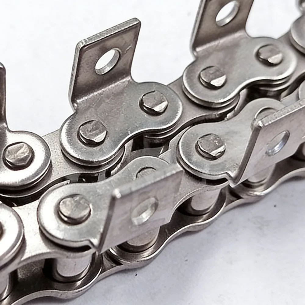 1Pc 1.524 Meter Single/Double-Side 201/304 Stainless Steel Offset Transmission Chain 06B 08B 10A 12A 16A Industrial Drive Chain
