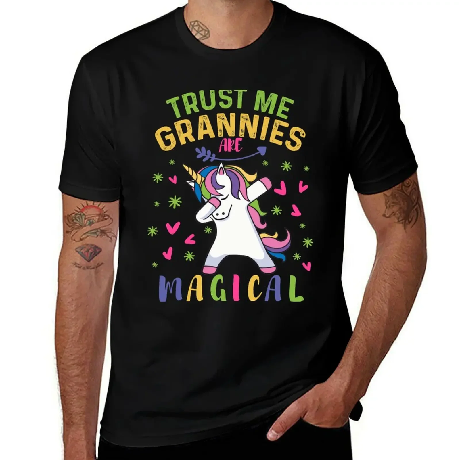 Cute Granny Gifts - A Magical Gift - Dabbing Unicorn Pastel T-Shirt luxury t-shirt for a boy Men's cotton t-shirt