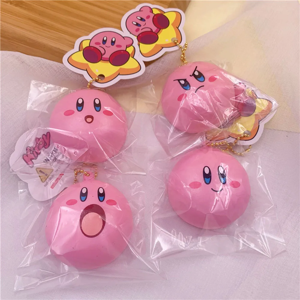 Game Kirby Star Decompression Peripheral Toys Soft Simulation Bread Slow Rebound Squishy Cute Pendant Nice Gift for Girlfriend