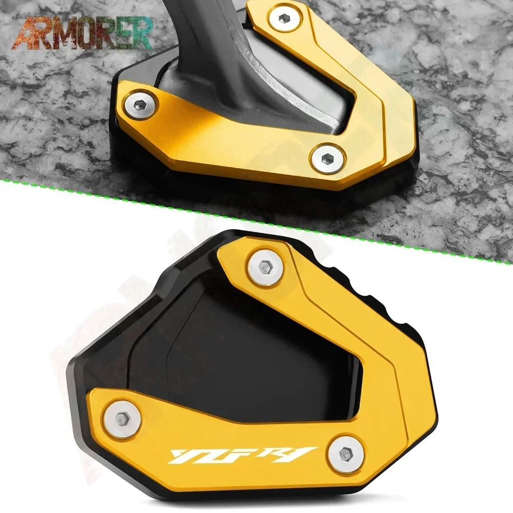 

Motorcycle Accessories CNC Aluminum Foot Side Stand Extension Support Pad Plate For YAMAHA YZFR1 YZF R1 2015 2016 2017-2023