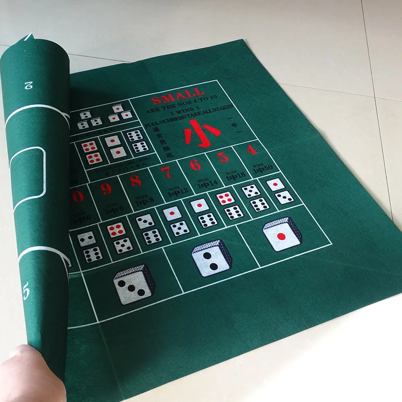 Casino Style Double-Sided Game Mat 90x60cm – Realistic Texas Holdem & Dice Betting Layout for Family Night or Bar Entertainment