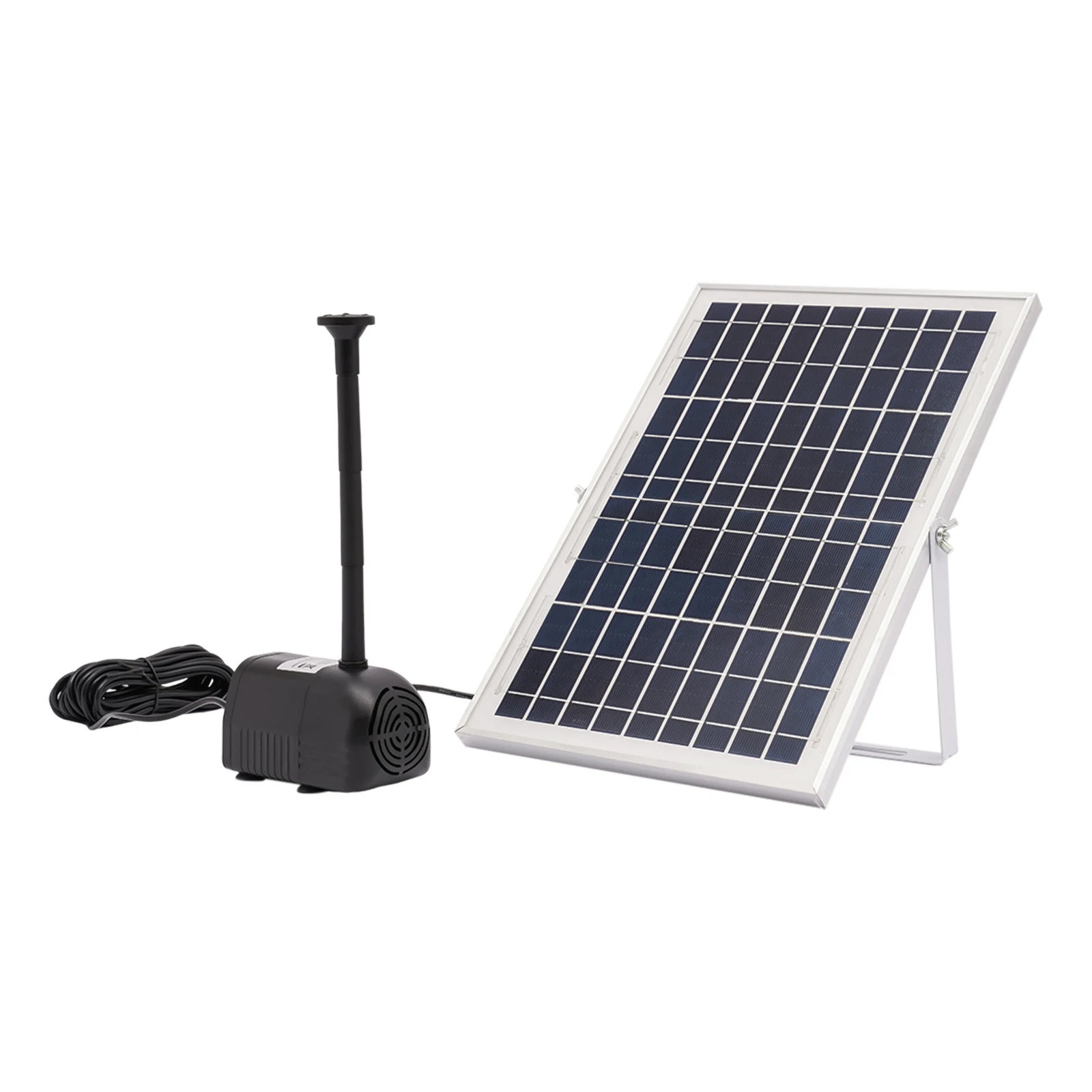 NONE 10 W Solar-Brunnenpumpe, 24 V, bürstenloses Solar-Wasserpumpen-Set, Garten, Pool, Teich, Fisch, Aquarium, Brunnen mit Düsen, max. 1000 l/h 3