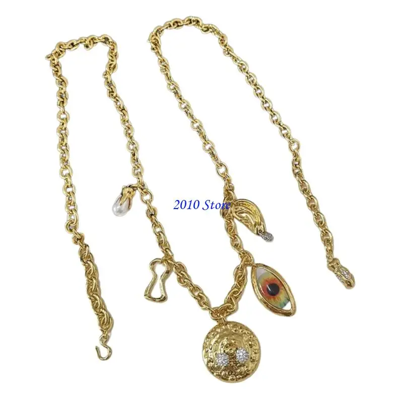 F3MF 우아한 허리 쥬얼리 악마의 눈 바디 체인 조정 가능한 벨트 허리 장식 액세서리 이브닝 드레스 할로윈 이벤트