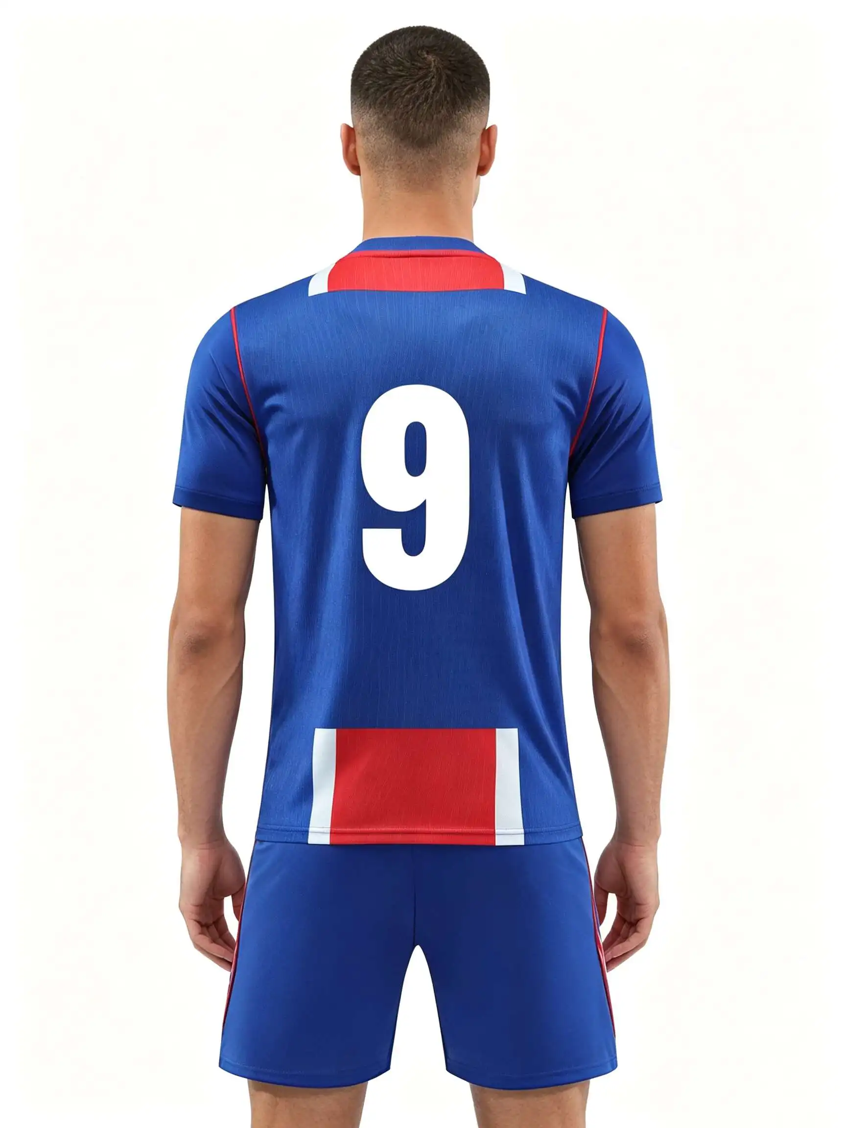 26/27 Unisex Blank Soccer 2‑Piece Set, Kids Adults Parent‑Child Kit, Custom No.1 7 8 9 10 for School Outdoor Team Sports red 10