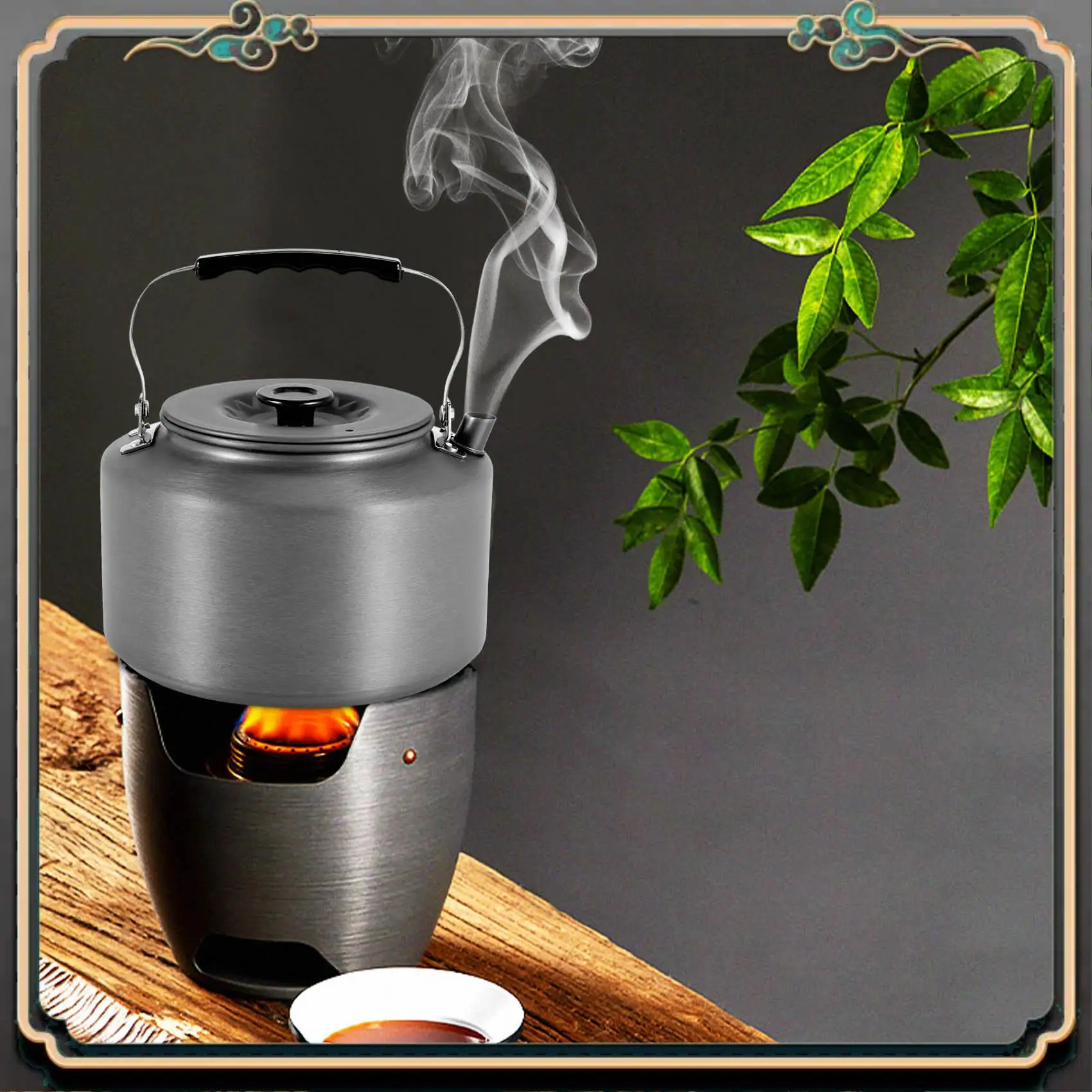 

Premium Camping Kettle 2.0L Open Campfire Coffee Tea Pot Fast Heating Outdoor Gear Great For Boiling Water Ultralight Portable