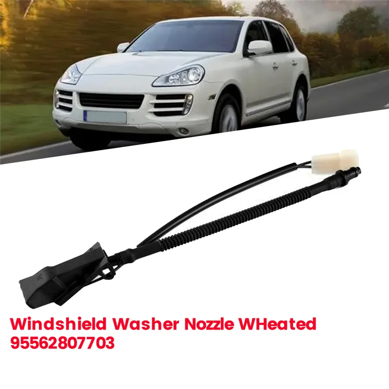 Bico lavador de para-brisa dianteiro de carro simples com aquecido 95562807703 para porsche cayenne 2007-2010 capô jato de spray de água