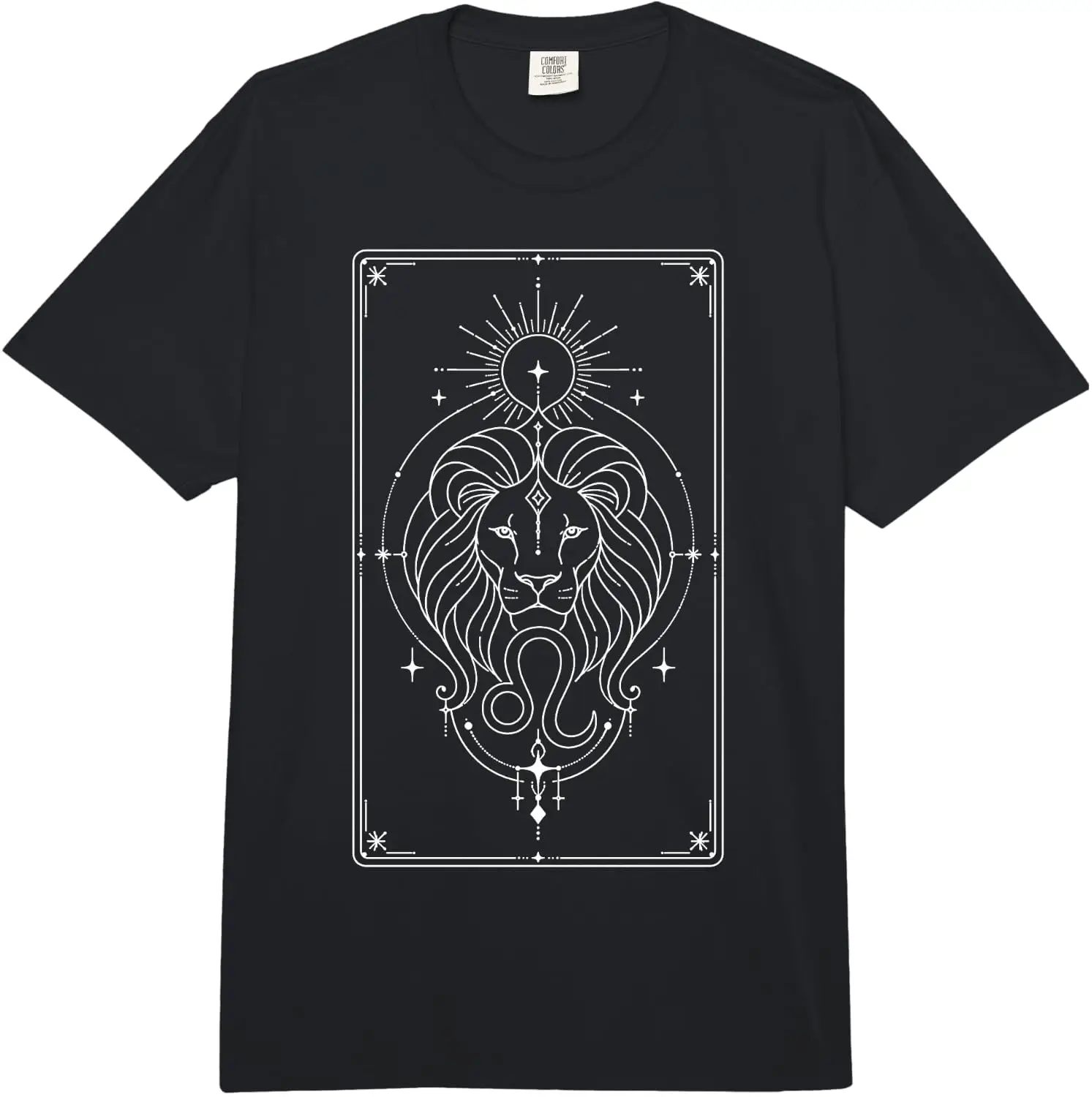 Celestial Leo Zodiac Tarot Card Mystical Astrology Boho Comfort Colors Adult Heavyweight T-Shirt 100% Cotton Trendy Y2K