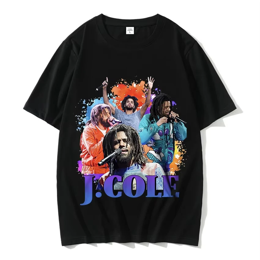 

J Cole Retro Graphic Tshirt 90s Rapper Hip Hop Style Short Sleeve T-shirt Summer Men Cotton Oversized T-Shirts Gothic Streetwea