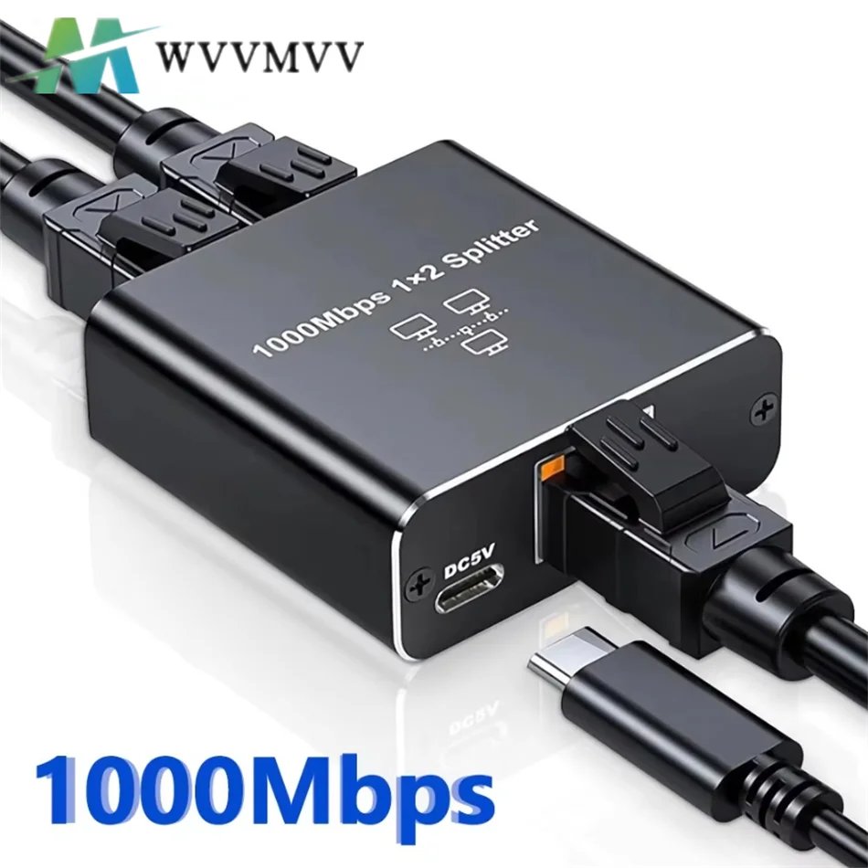 

Gigabit Ethernet Switch Rj45 Splitter LAN Gigabit Extension Adapter 1000Mbps Network Connector 1 to2 For PC Laptop TV Box Router