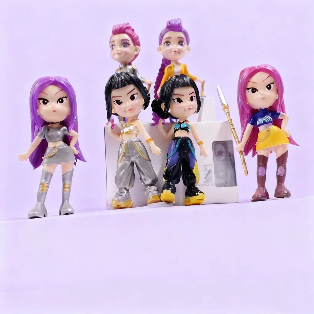 6 pz/set Kpop Demon Hunters Figura Giocattolo Del Fumetto Rumi/Mira/Zoey Action Figure PVC Decorazione Del Desktop Modello Bambola Giocattolo Ventole Regalo