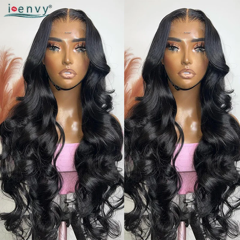 I-Envy 32 34 Inches Body Wave Wigs 180 Density 13X6 13X4 Lace Frontal Wigs Natural Black Brazilian Remy Human Hair Wig For Women