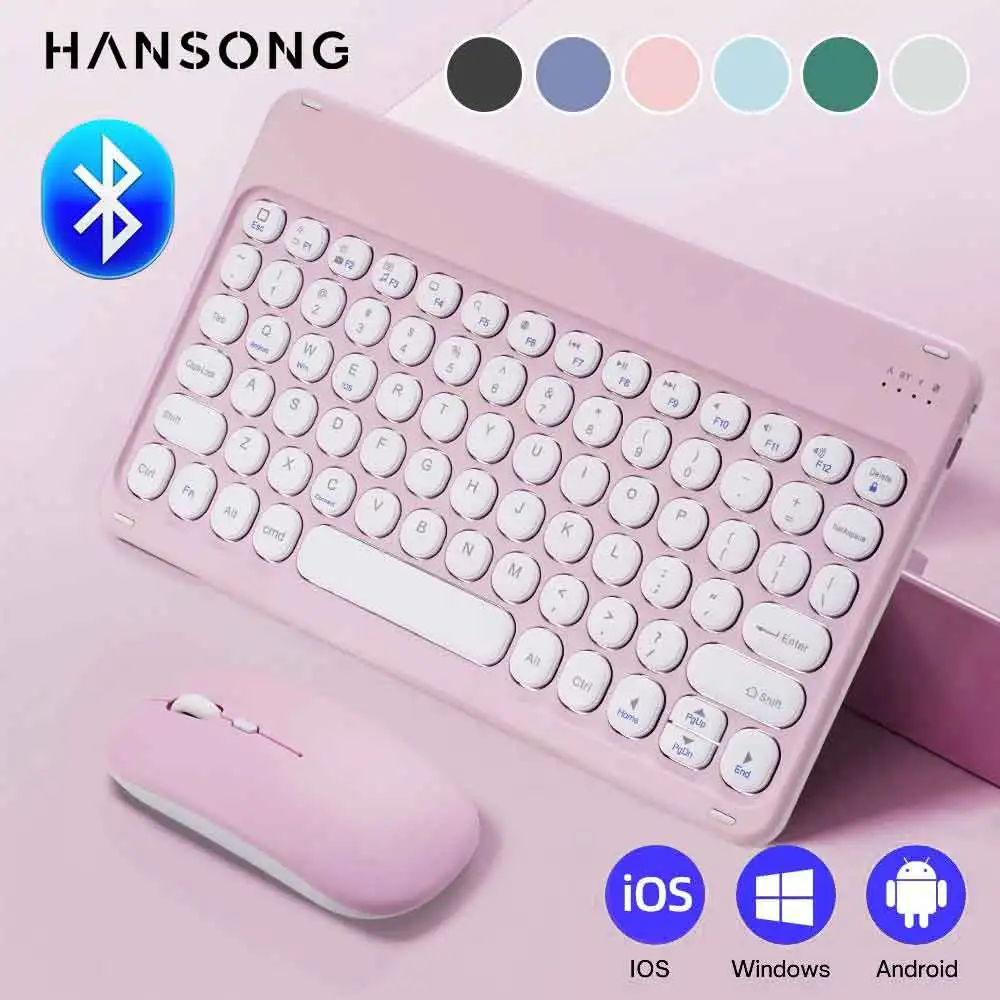 

﻿ 10-дюймовая беспроводная Bluetooth-клавиатура и мышь, перезаряжаемые, для мобильных телефонов, планшетов, iPad, Samsung, Android, iOS, Windows