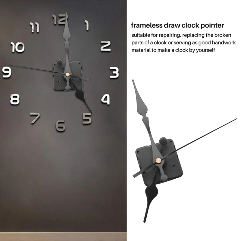 4Pcs Long Shaft Quartz Clock Movement Mechanism Motor Kit With 6 Pair Different Clock Repair Parts Replacement