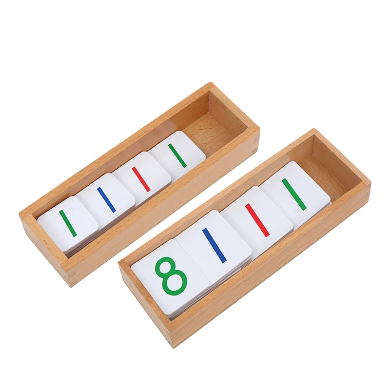 Preschool Montessori Toys Golden Bead Materials Mathematical Learning Tool 1-9000Cards Wooden Tray Toddler Educational Toy